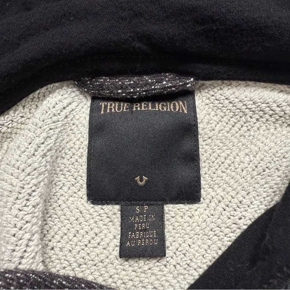 True Religion Spell Out Logo Hoodie Pullover Sz S